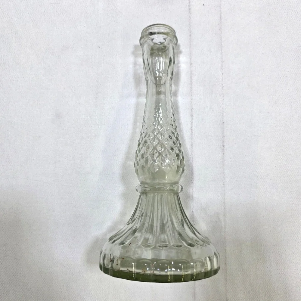 Farmhouse Glass Candlestick Holder Set of 3 Clear 8.5